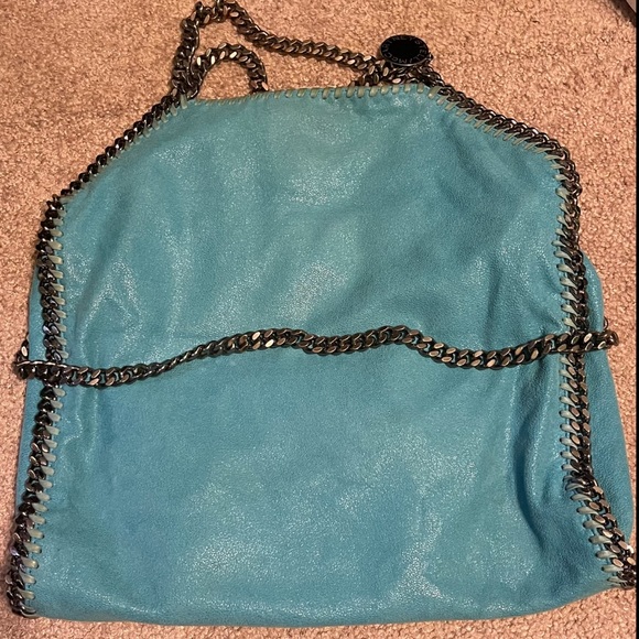 STELLA McCARTNEY Turquoise Falabella Fold-Over Bag!! - Picture 6 of 16